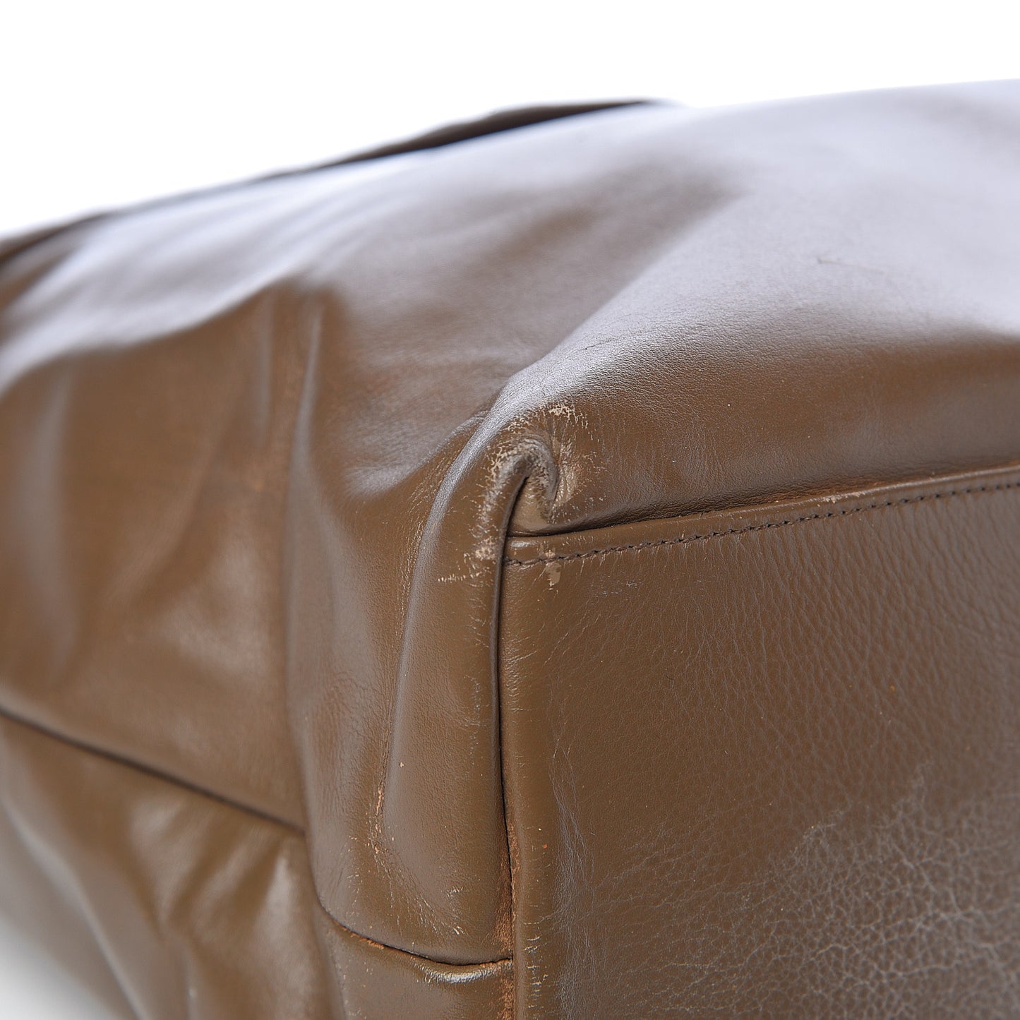 Lambskin Quilted Shopping Tote Brown