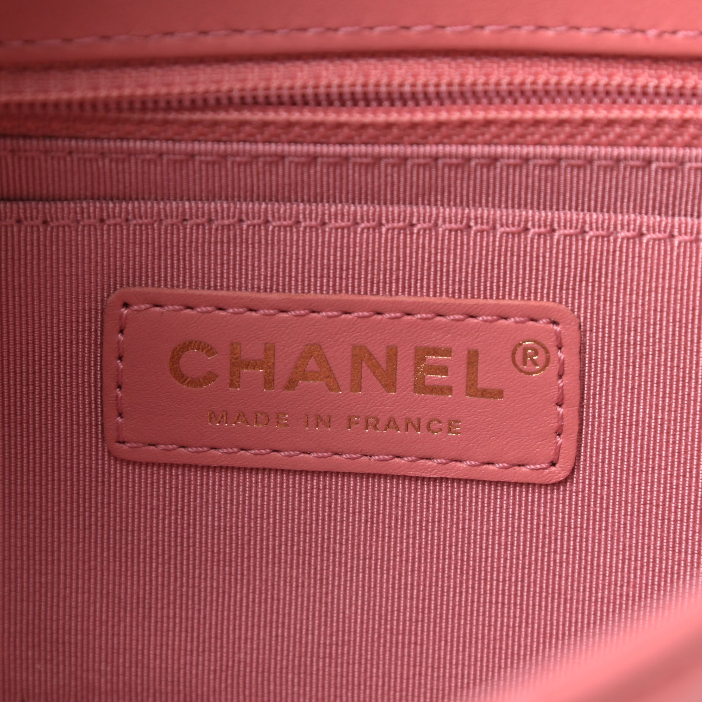 Calfskin Chevron Quilted Mini Statement Flap Pink