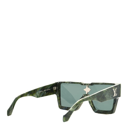 Louis Vuitton Acetate Marble Effect Swarovski Cyclone Sunglasses Z1552W Green 4 of 7