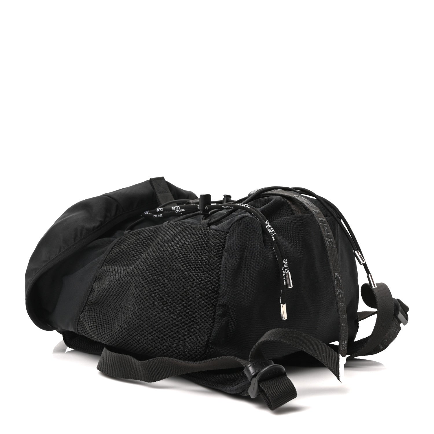 Celine Gabardine Logo Web Trekking Medium Backpack Black 4 of 9