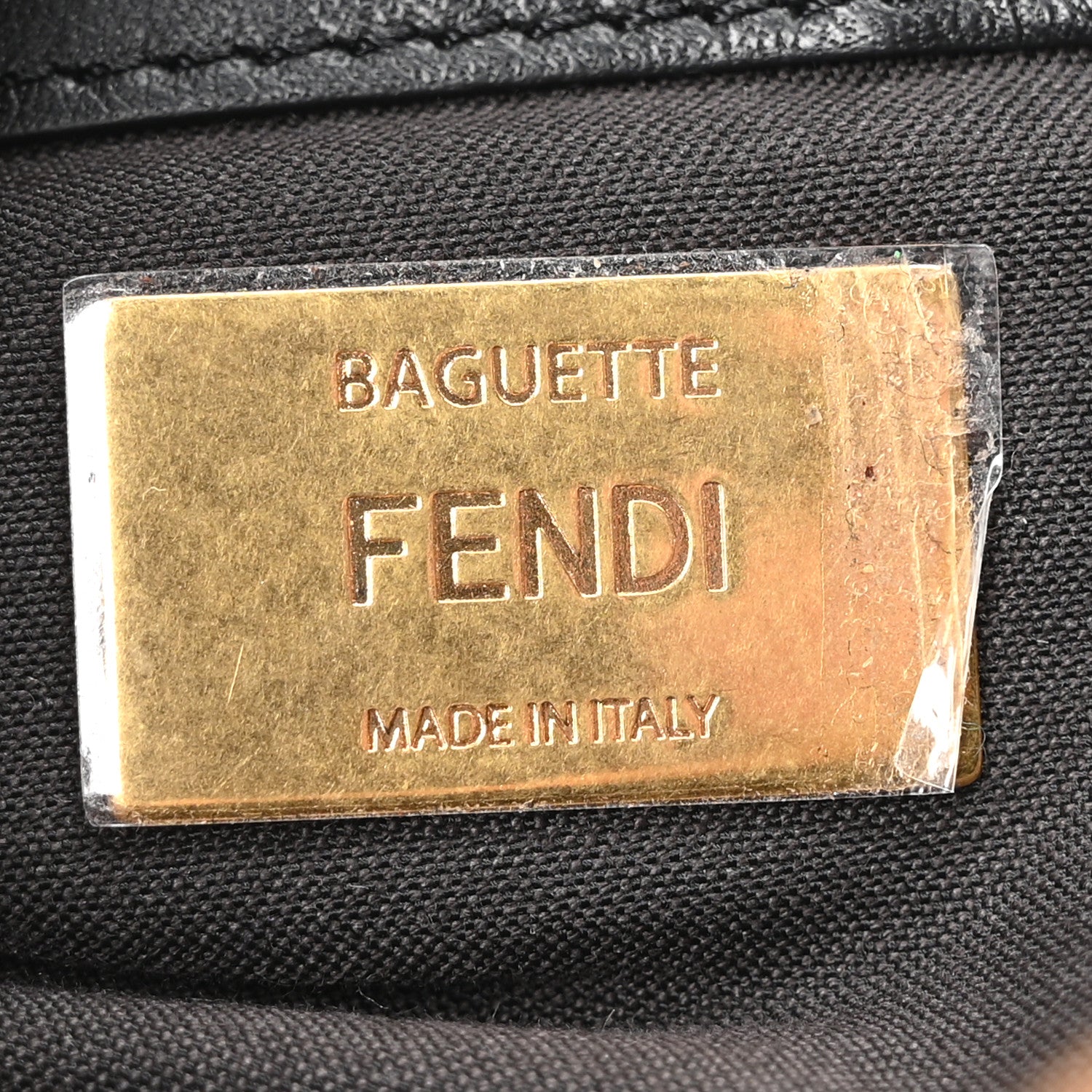 Fendi Shearling Vitello Dolce Macro FF 1974 Baguette Tobacco Black 6 of 10