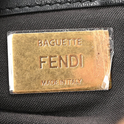 Fendi Shearling Vitello Dolce Macro FF 1974 Baguette Tobacco Black 6 of 10