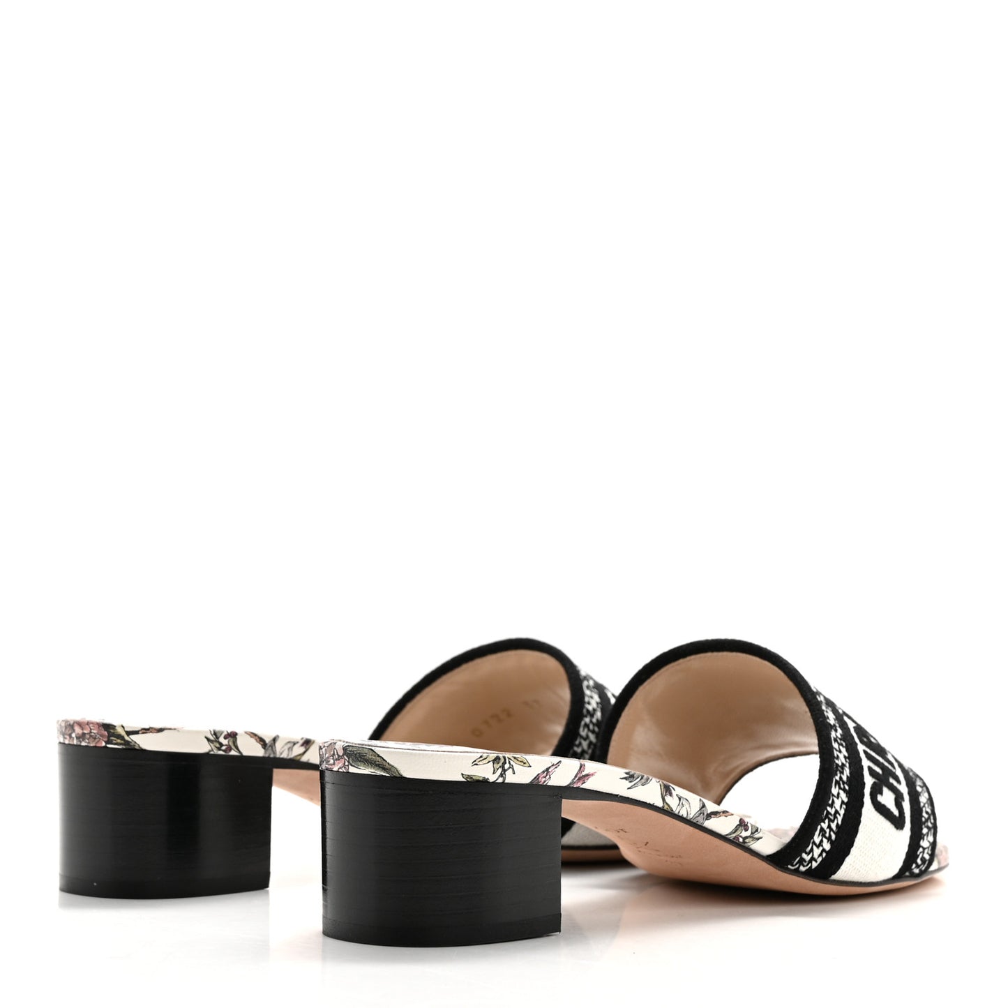 Canvas Jardin Botanique Embroidered Dway 40mm Slide Sandals 37 White Multicolor