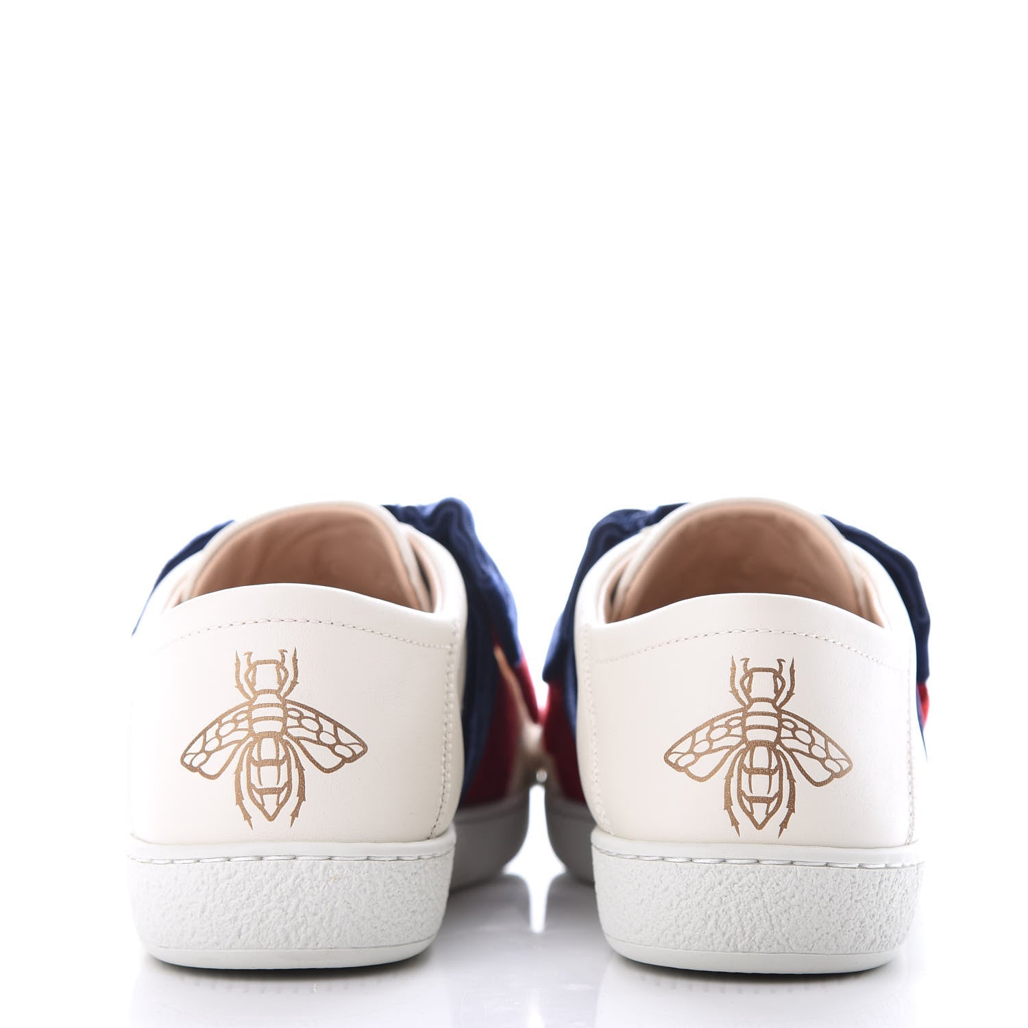 Gucci Calfskin Velvet Womens Bow Ace Sneakers 35 White 7 of 11