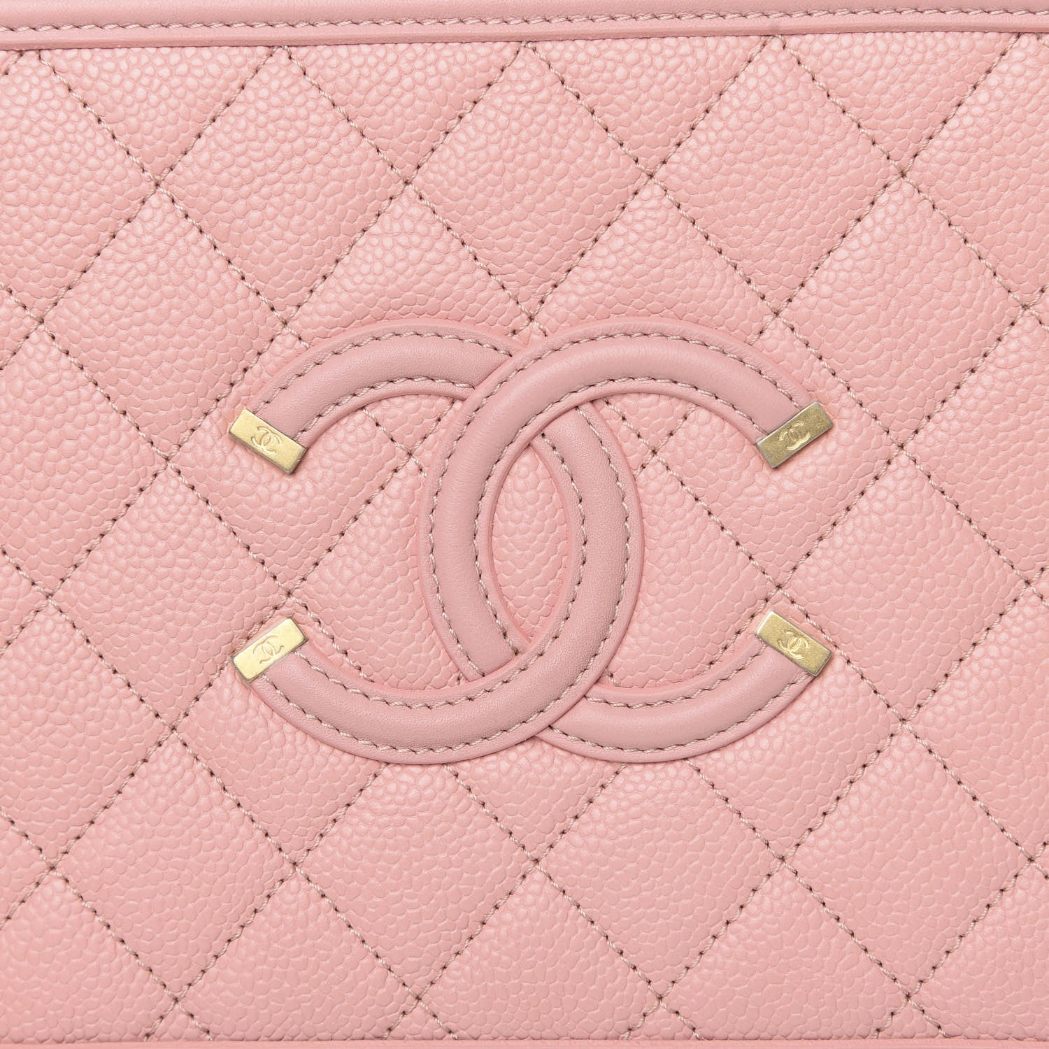 Chanel Caviar Quilted Medium CC Filigree Vanity Case Pink 9 of 13