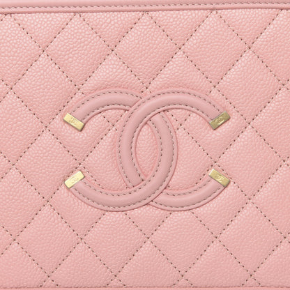 Chanel Caviar Quilted Medium CC Filigree Vanity Case Pink 9 of 13