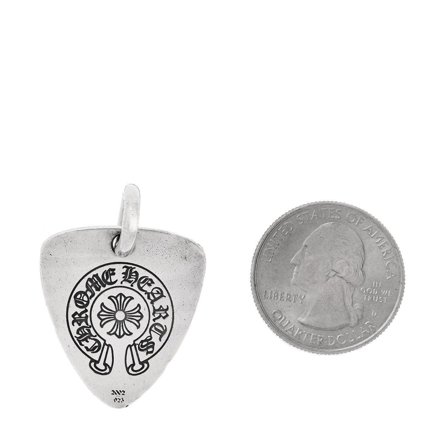 Chrome Hearts Sterling Silver Guitar Pick Fcker Pendant 2 of 4