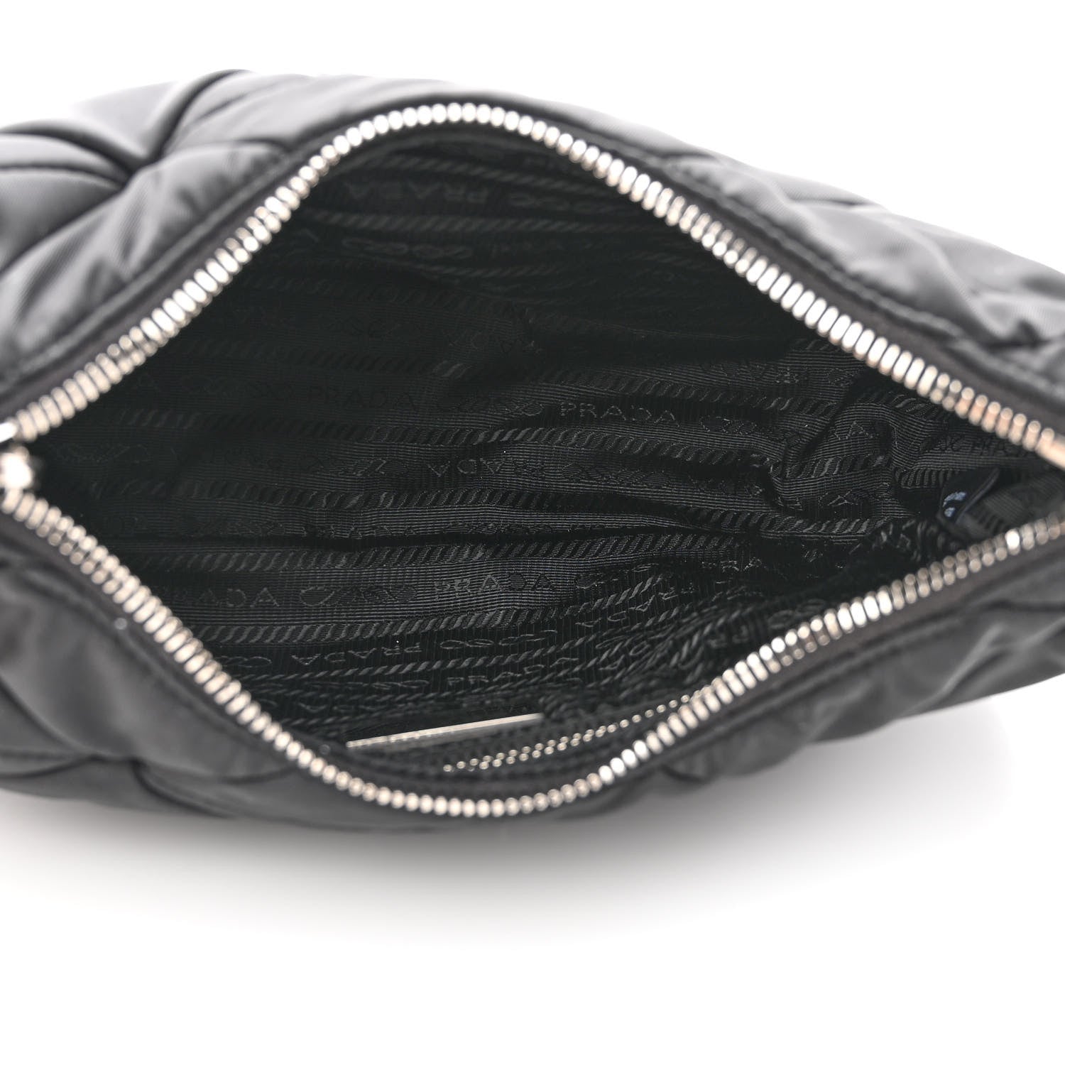 Prada Re-Nylon Triangle Padded Patchwork Shoulder Bag Black 5 of 12