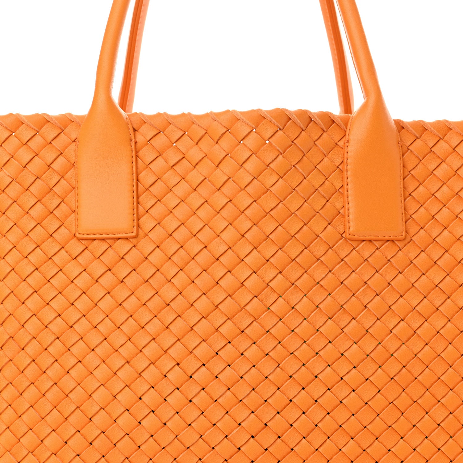 Bottega Veneta Lambskin Intreccio Medium Cabat Tangerine 8 of 11