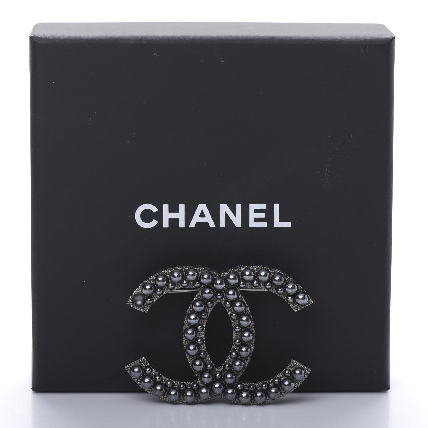 Ruthenium Pearl CC Brooch Dark Grey