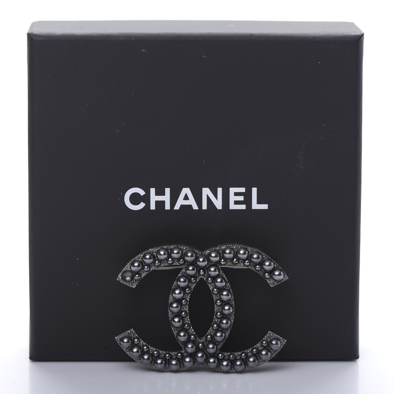 Chanel Ruthenium Pearl CC Brooch Dark Grey 6 of 6