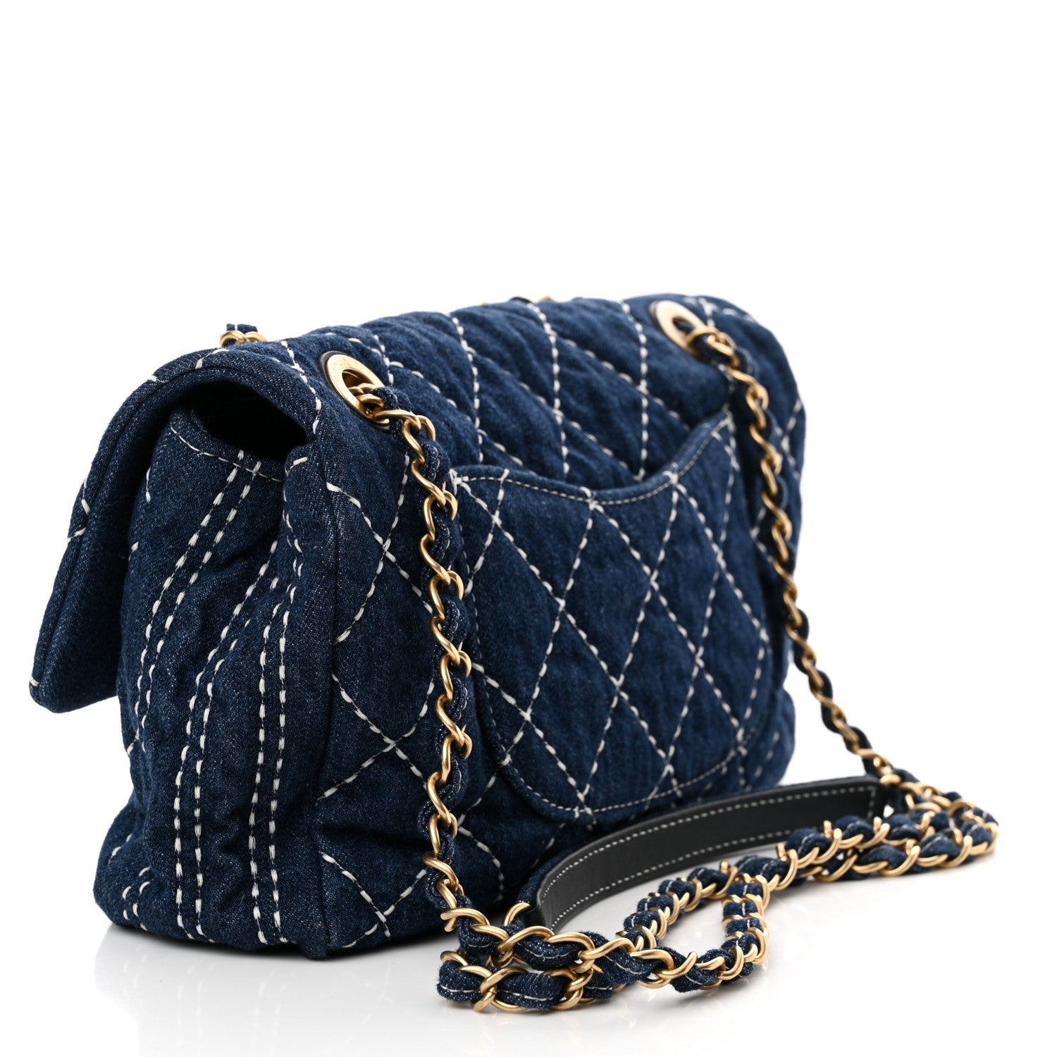 Chanel Denim Quilted Medium Denim Trip Single Flap Blue 3 of 10