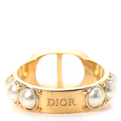 Christian Dior Metal Pearl 30 Montaigne Ring M Gold 3 of 4