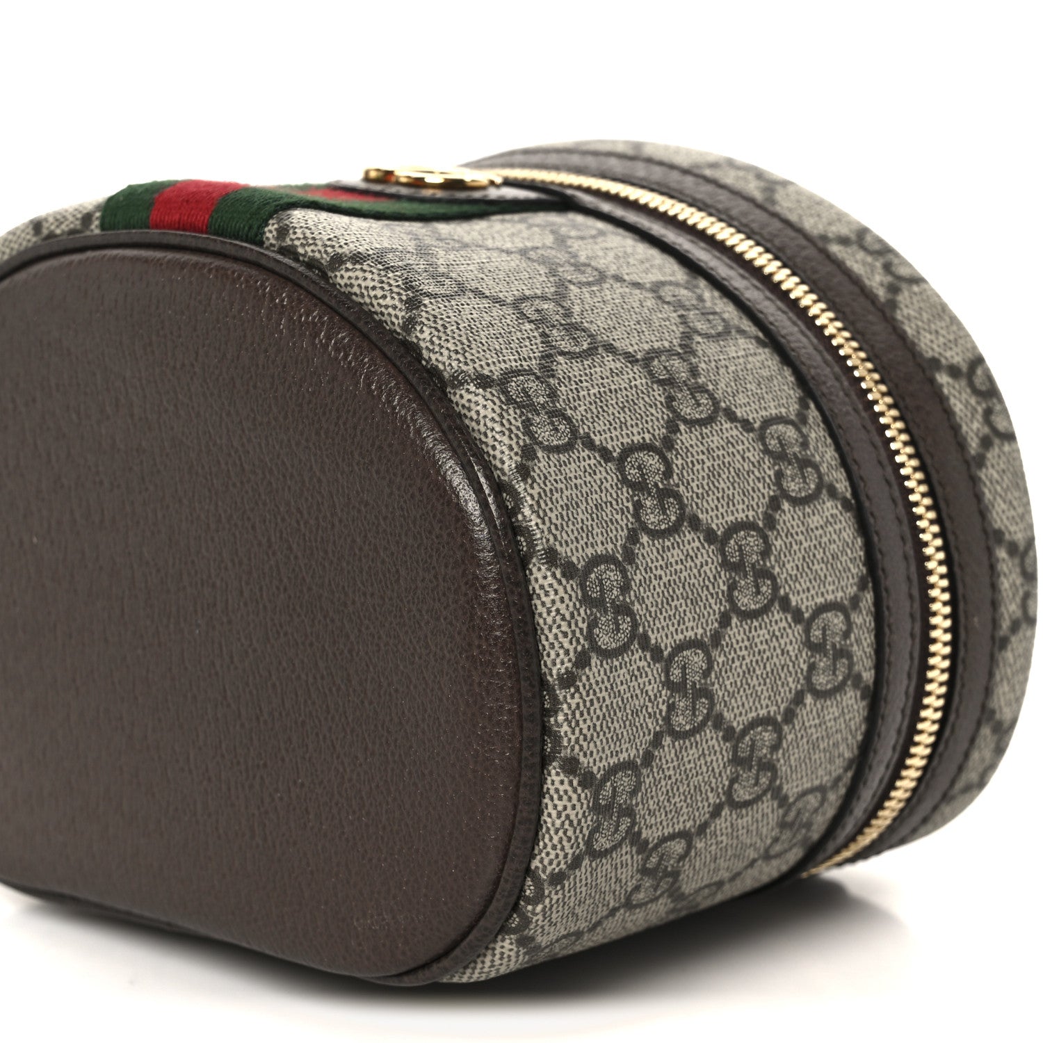 Gucci GG Supreme Monogram Textured Calfskin Web Ophidia Vanity Cosmetic Case Beige Ebony New Acero 11 of 11