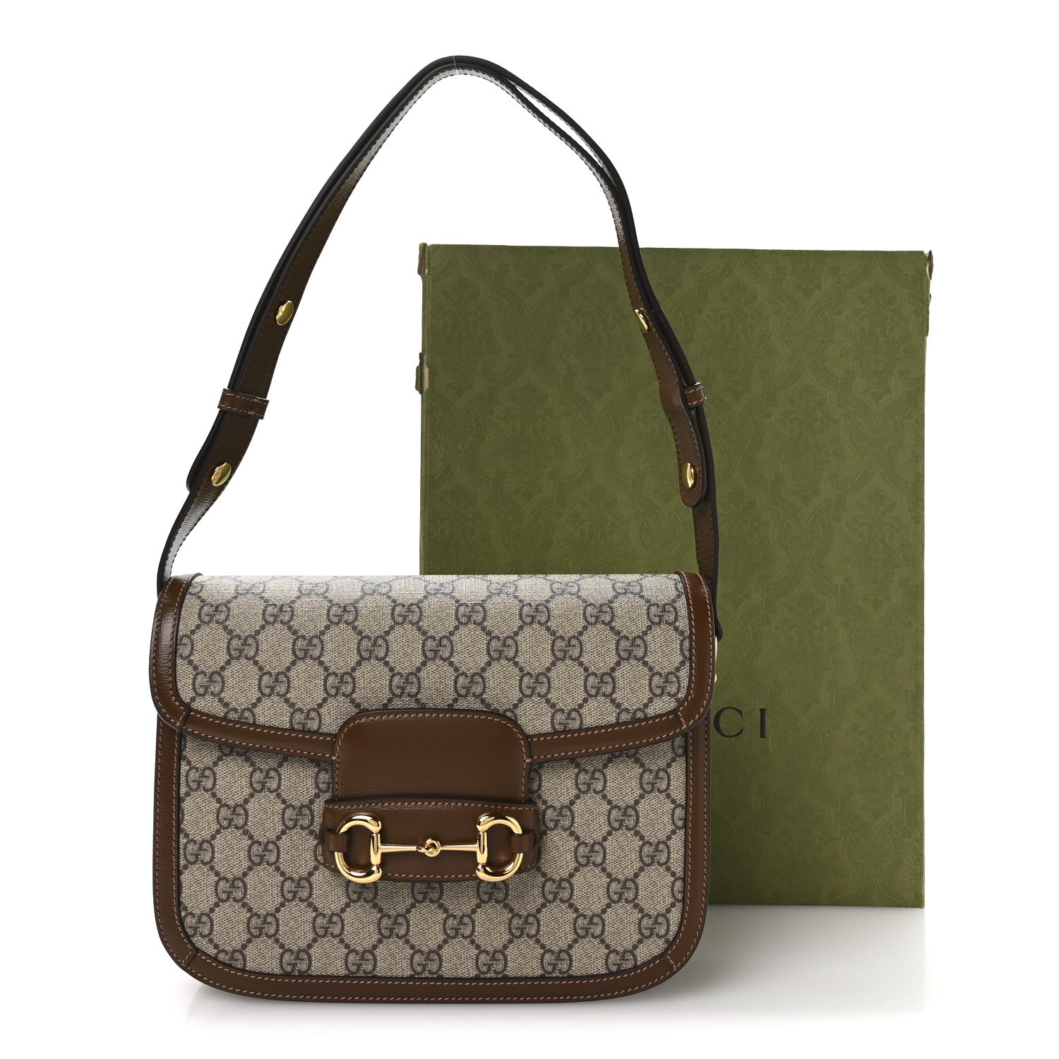 Gucci GG Supreme Monogram Horsebit 1955 Shoulder Bag Beige Brown Sugar 21 of 21