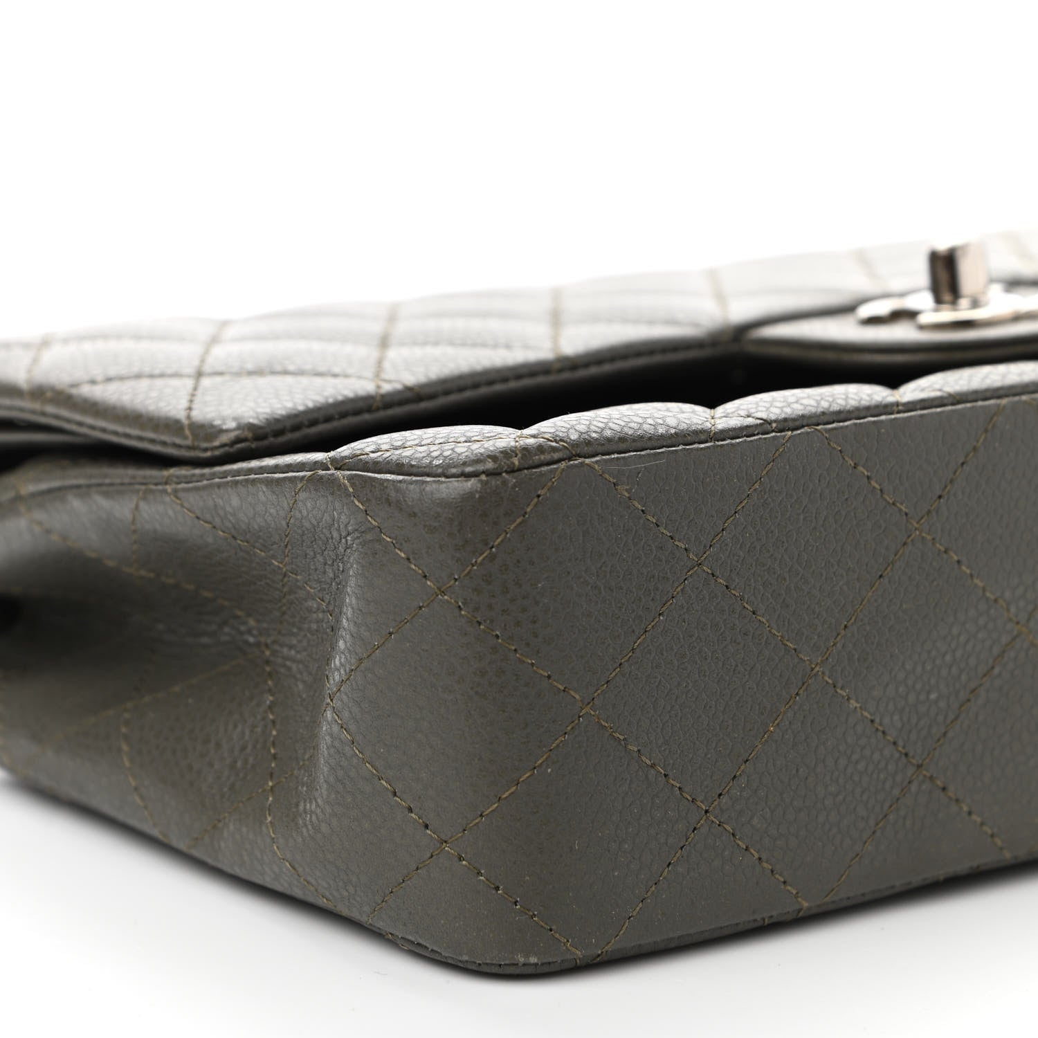 Chanel Caviar Quilted Medium Double Flap Dark Grey 9 of 13