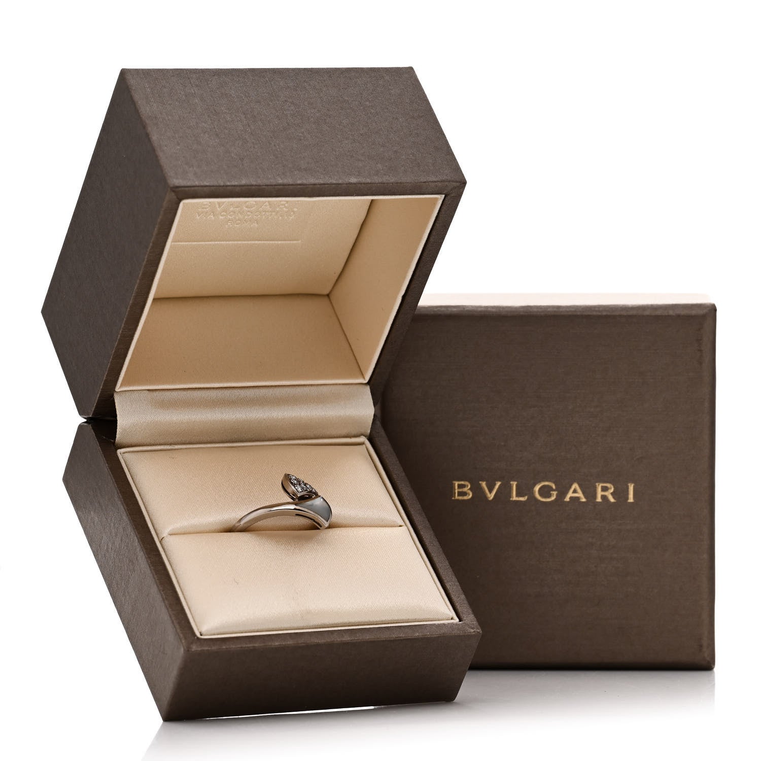 Bulgari 18K White Gold Mother of Pearl Diamond Divas' Dream Ring 54 7 6 of 6