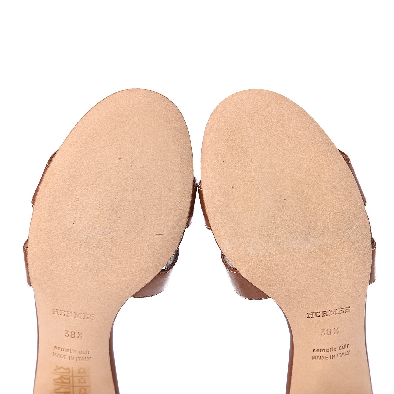 Hermes Calfskin Oasis Sandals 38.5 Gold 12 of 12
