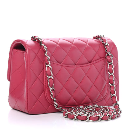 Chanel Lambskin Quilted Mini Rectangular Flap Dark Pink 2 of 4