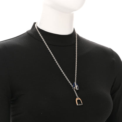 Hermes Palladium Lacquered Etrier Necklace 2 of 7