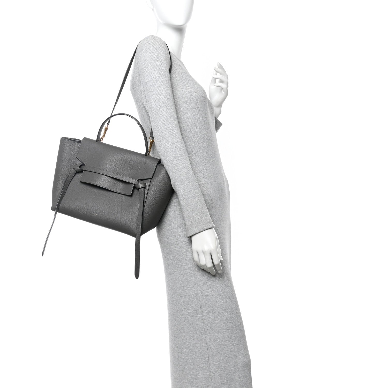 Celine Grained Calfskin Mini Belt Bag Grey 2 of 10