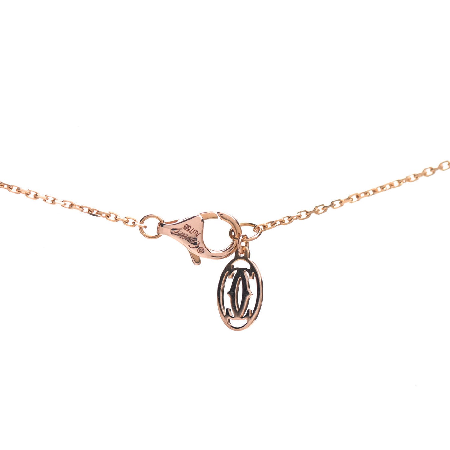 18K Pink Gold Diamond .19ct C de Pendant Necklace