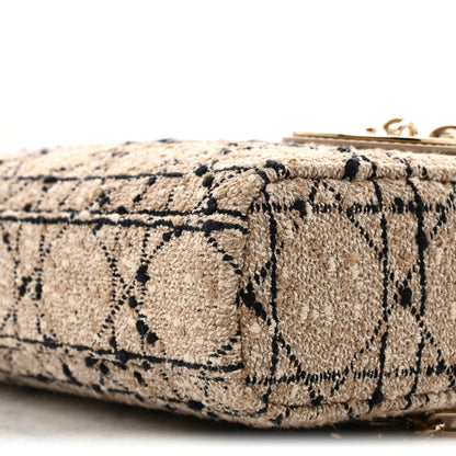 Christian Dior Tweed Cannage Medium Lady D-Joy Natural Black 10 of 12
