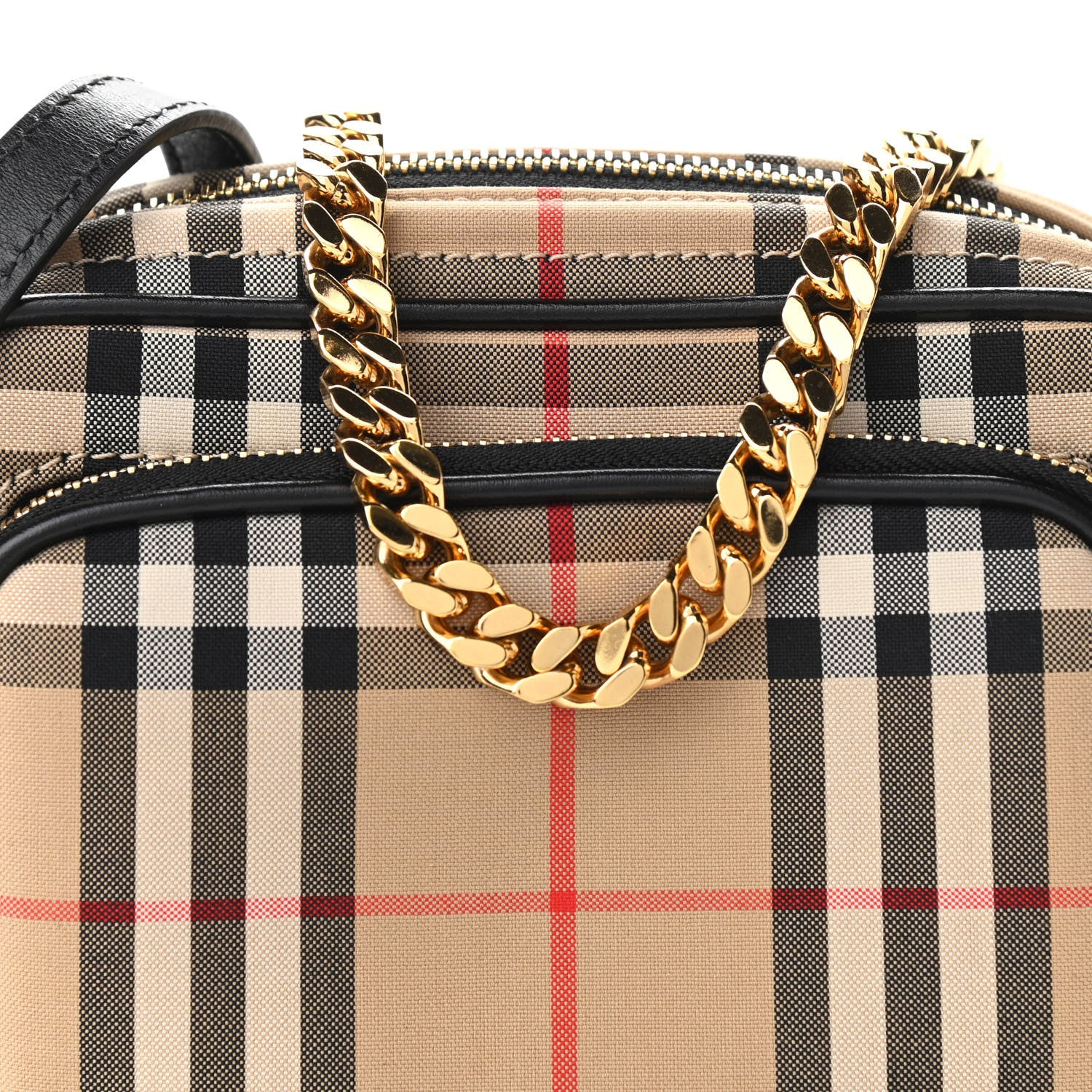Burberry Calfskin Vintage Check Camera Bag Archive Beige 7 of 9