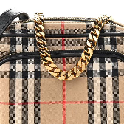 Burberry Calfskin Vintage Check Camera Bag Archive Beige 7 of 9