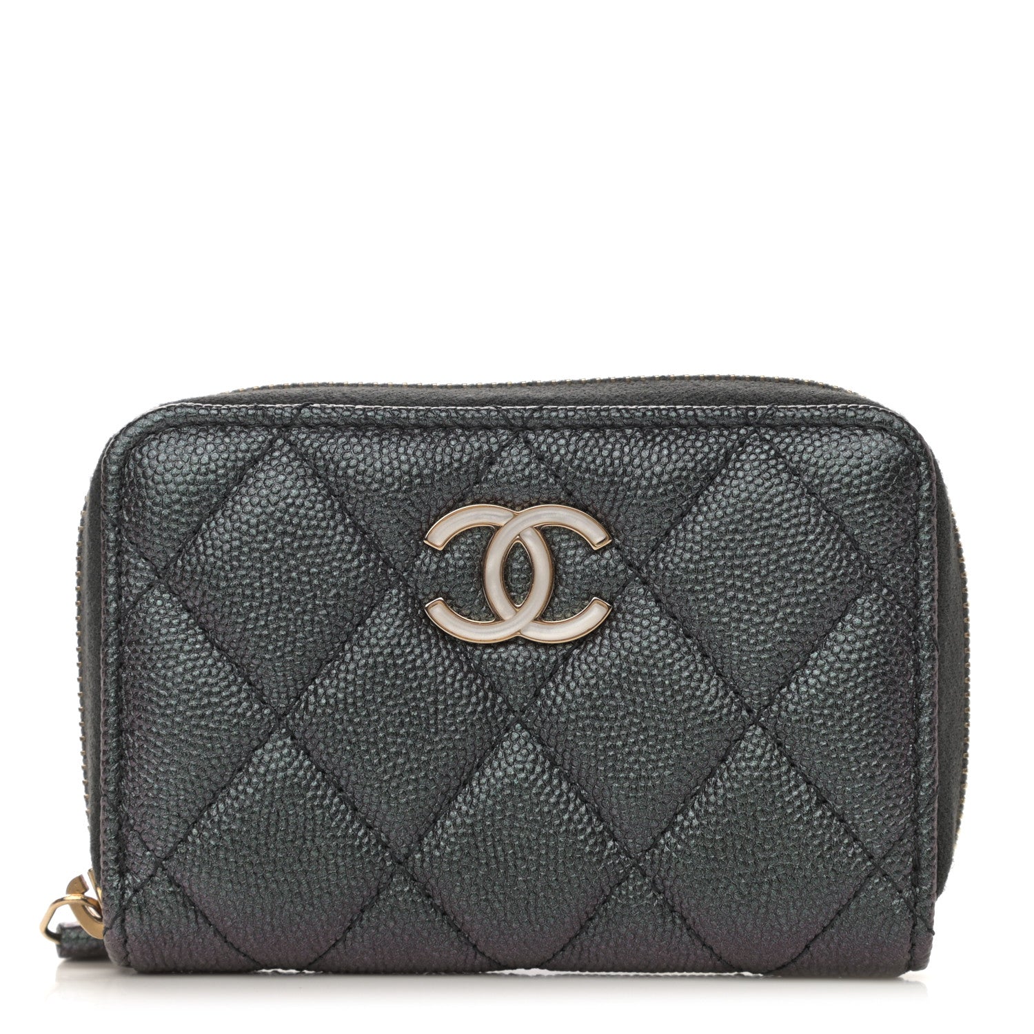 Chanel Iridescent Caviar Quilted Zip Coin Purse Black 1 of 8