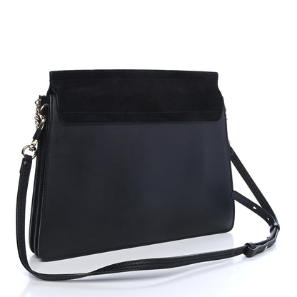 Chloe Suede Calfskin Medium Faye Shoulder Bag Black 3 of 9