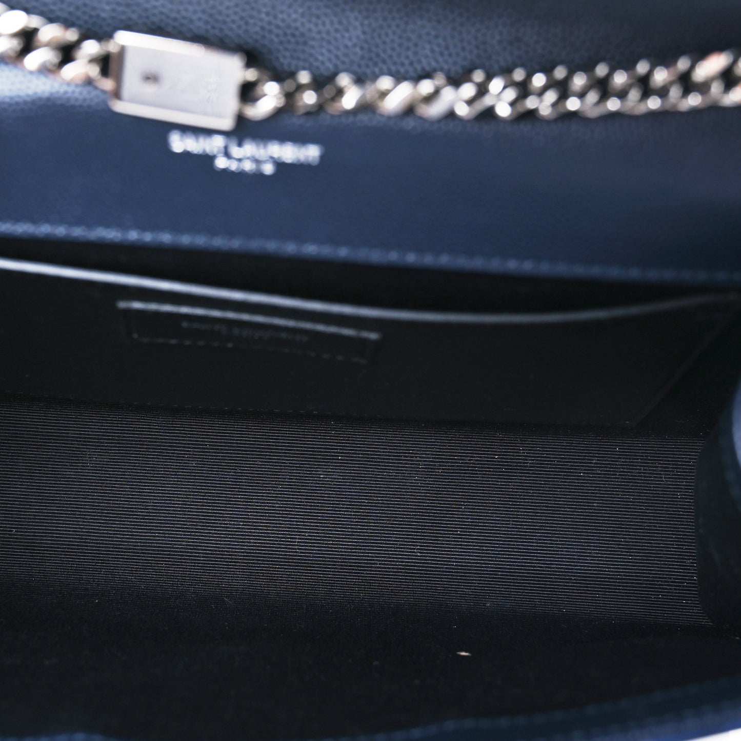 Grain De Poudre Medium Classic Monogram Kate Satchel Deep Marine