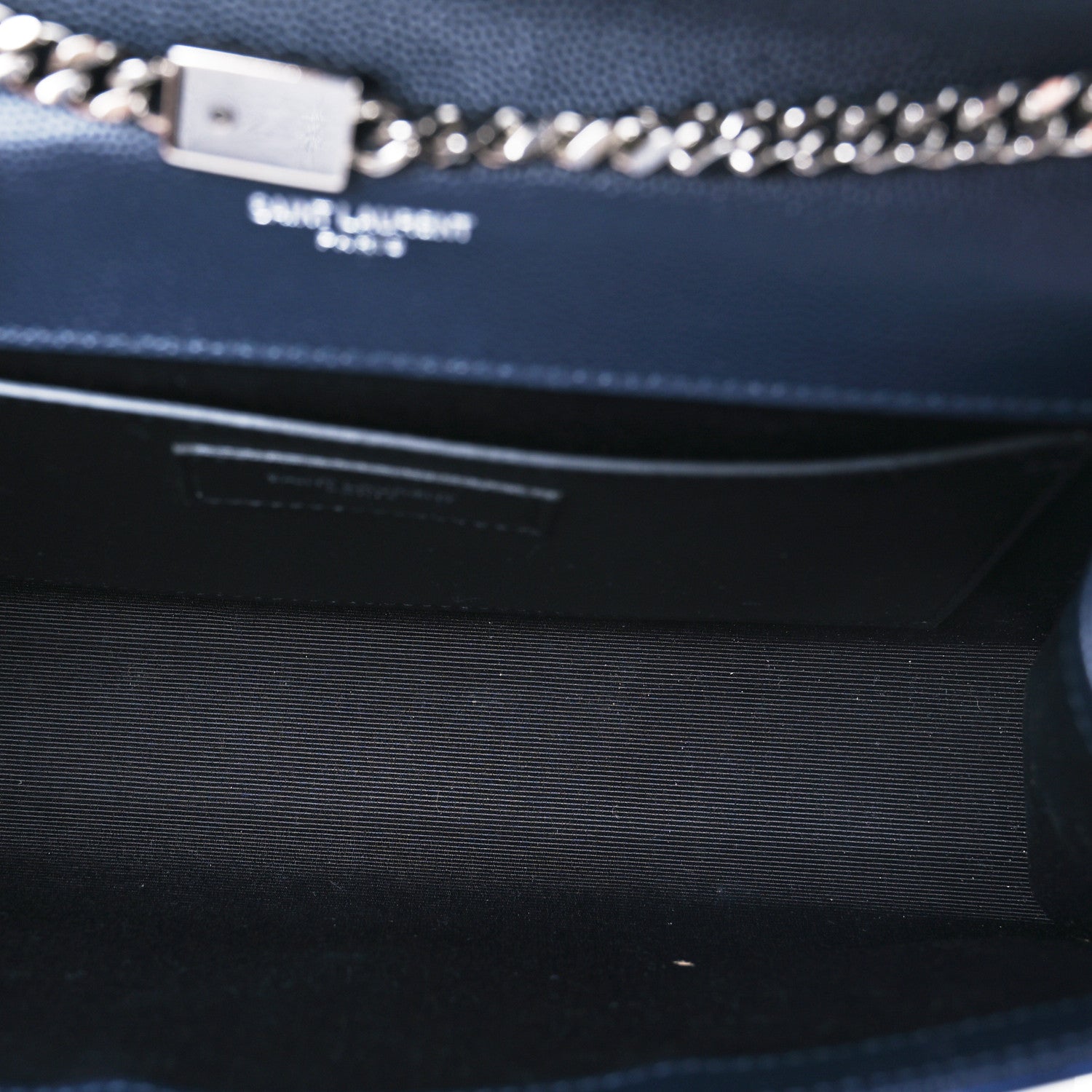 Saint Laurent Grain De Poudre Medium Classic Monogram Kate Satchel Deep Marine 5 of 10