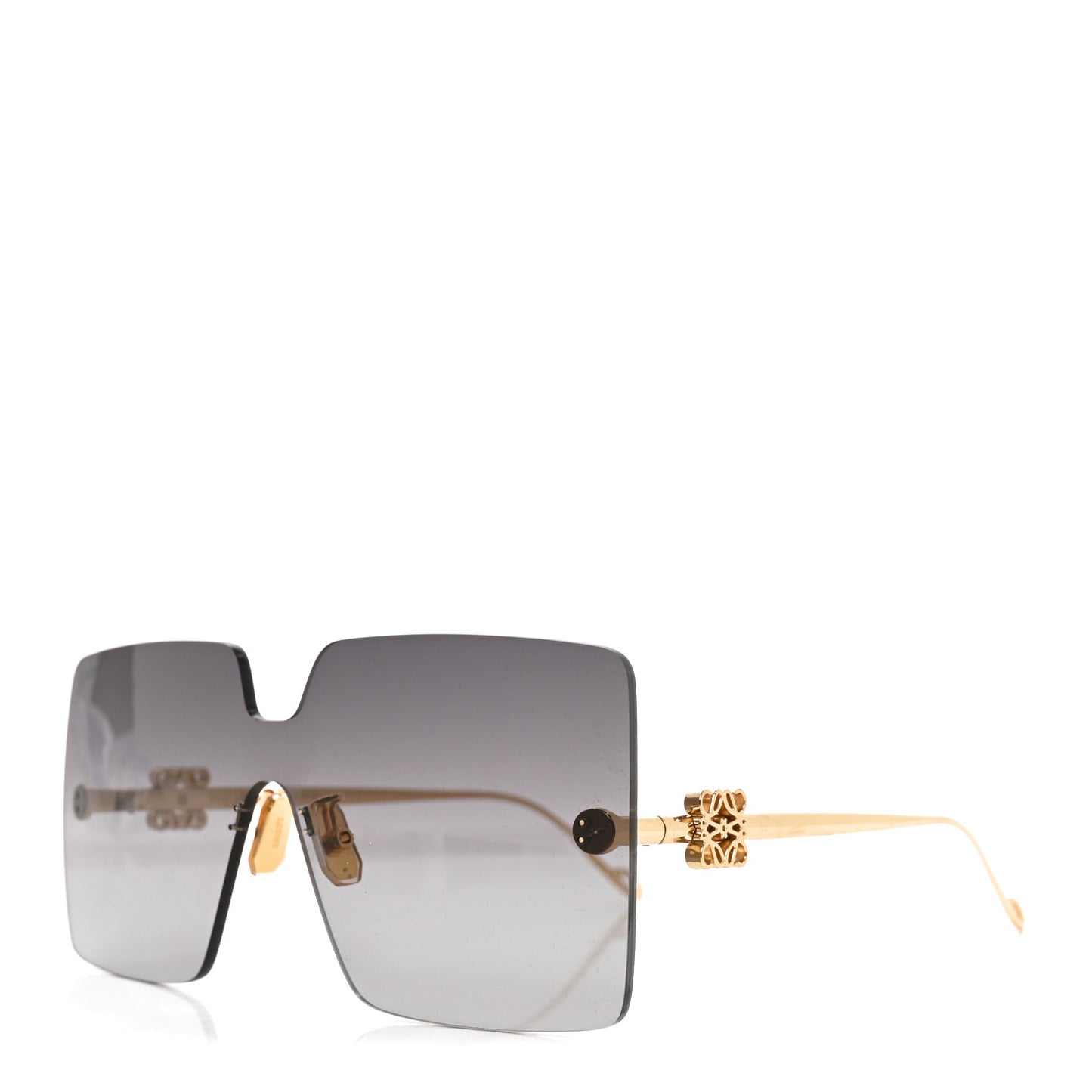 Metal Anagram Square Frame Sunglasses LW40082U Gold