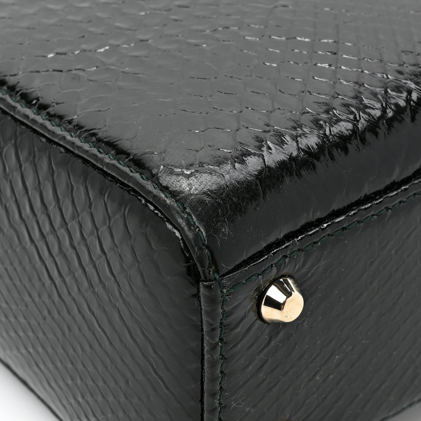 Shiny Snakeskin Mini Lady Dior Emerald Green