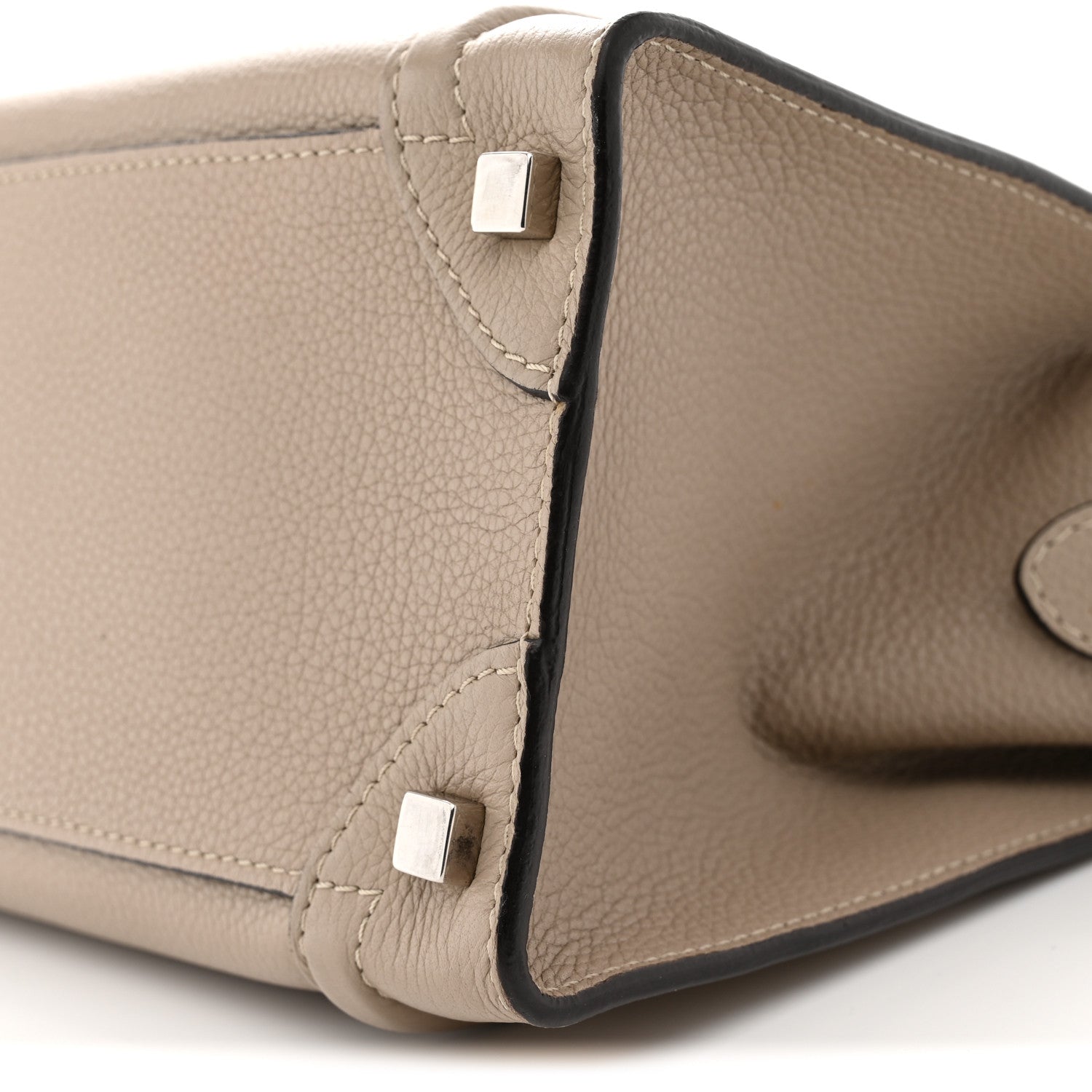 Celine Drummed Calfskin Micro Luggage  Dune 10 of 12