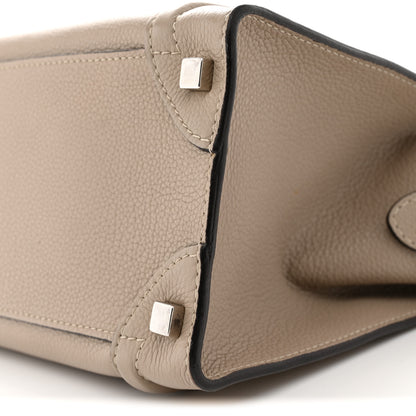Celine Drummed Calfskin Micro Luggage  Dune 10 of 12