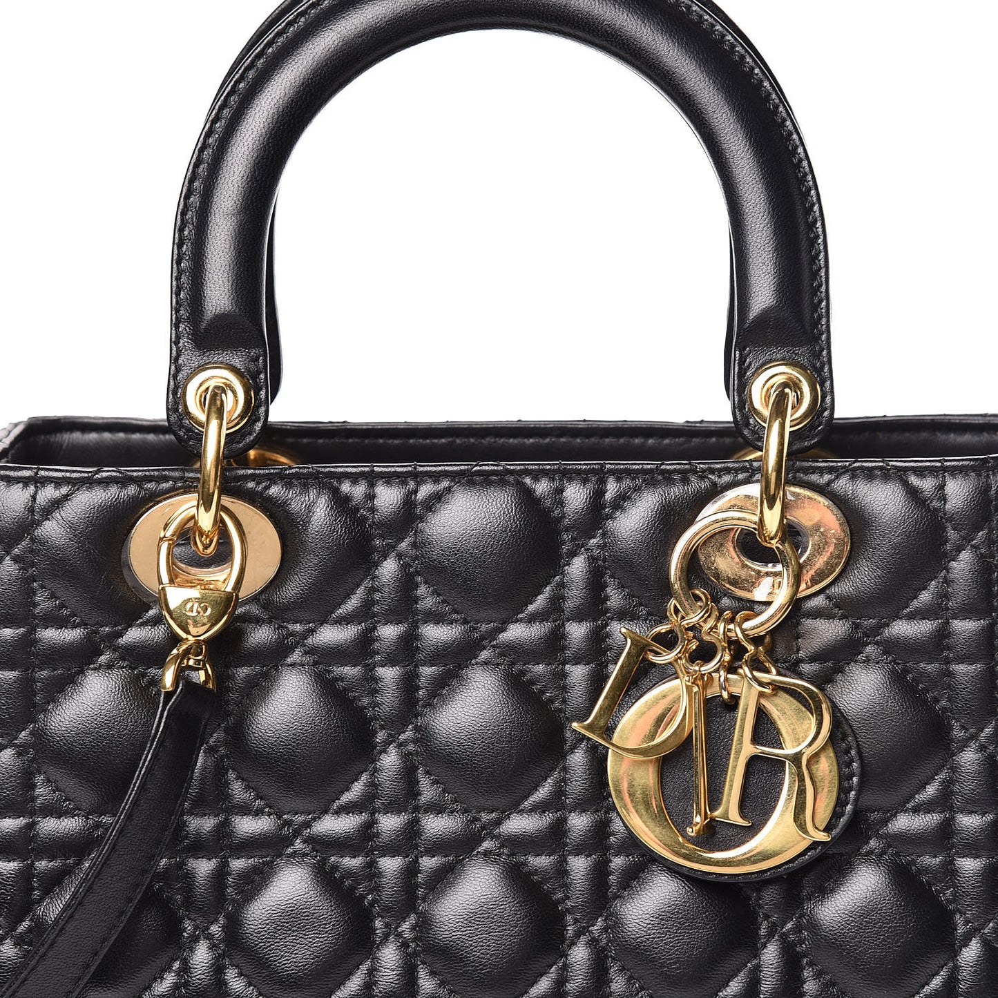 Lambskin Cannage Medium Lady Dior Black