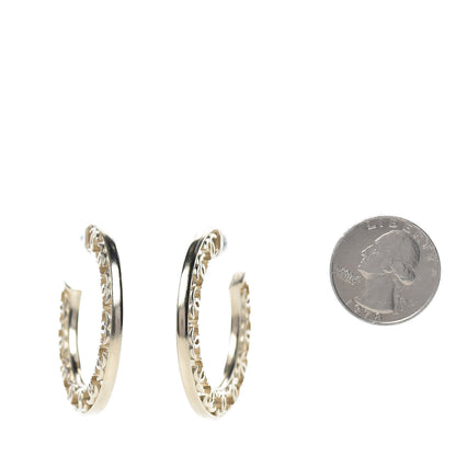 Chanel CC Hoop Earrings Gold 2 of 9