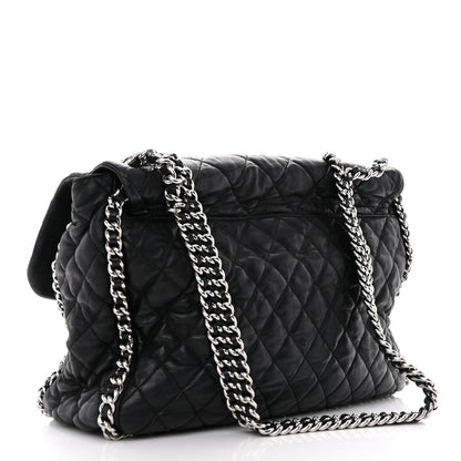 Chanel Washed Lambskin Quilted Maxi Chain Around Flap Black 3 of 16