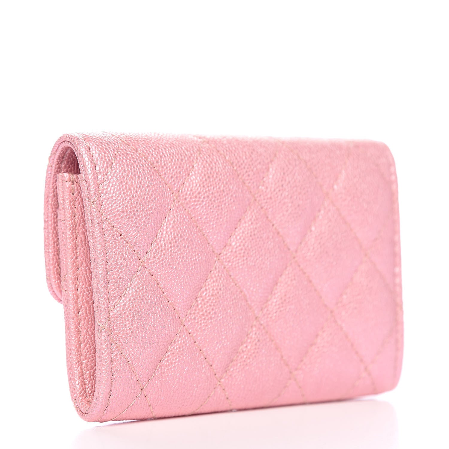 Chanel Iridescent Caviar Quilted Flap Card Holder Rose Pink 3 of 9