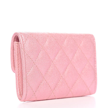 Chanel Iridescent Caviar Quilted Flap Card Holder Rose Pink 3 of 9
