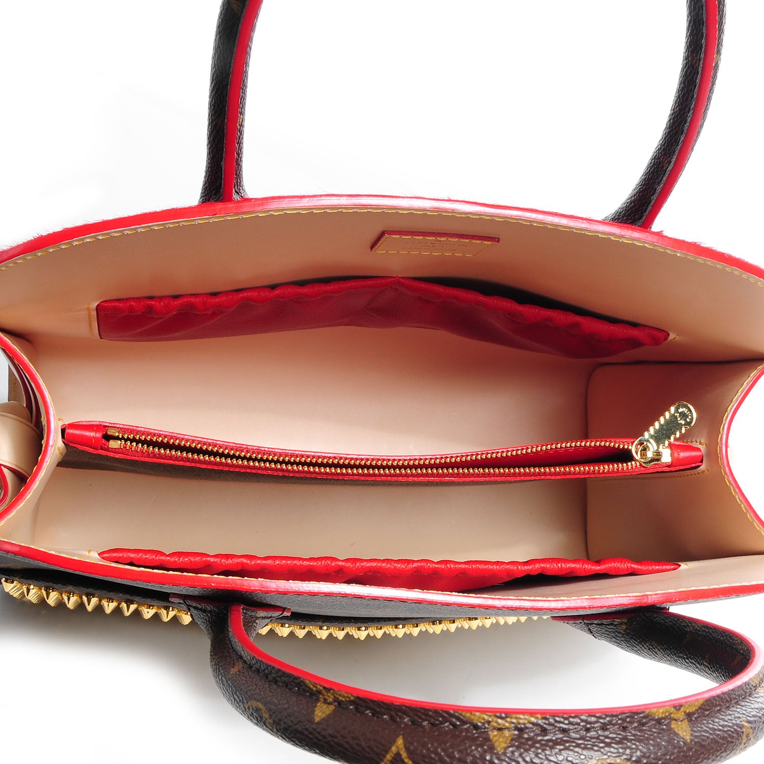 Louis Vuitton Monogram Calf Hair Spikes Iconoclasts Christian Louboutin Tote Red 9 of 9