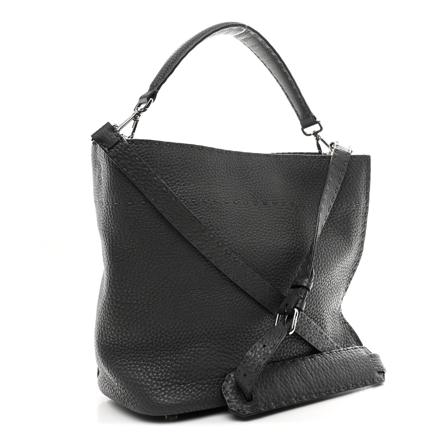Cuoio Romano Selleria Small Anna Bucket Bag Asfalto