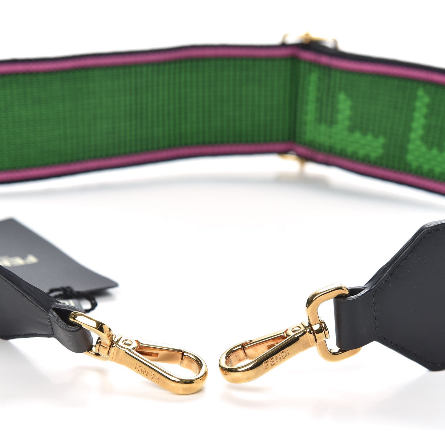 Cannete Ribbon Poly Vitello Century Logo Adjustable Strap You Rosa Antico Verde Black