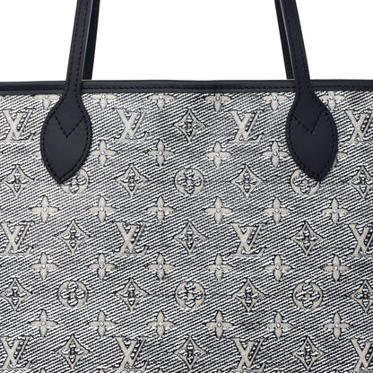 Louis Vuitton Monoglam Neverfull MM Blue 8 of 15