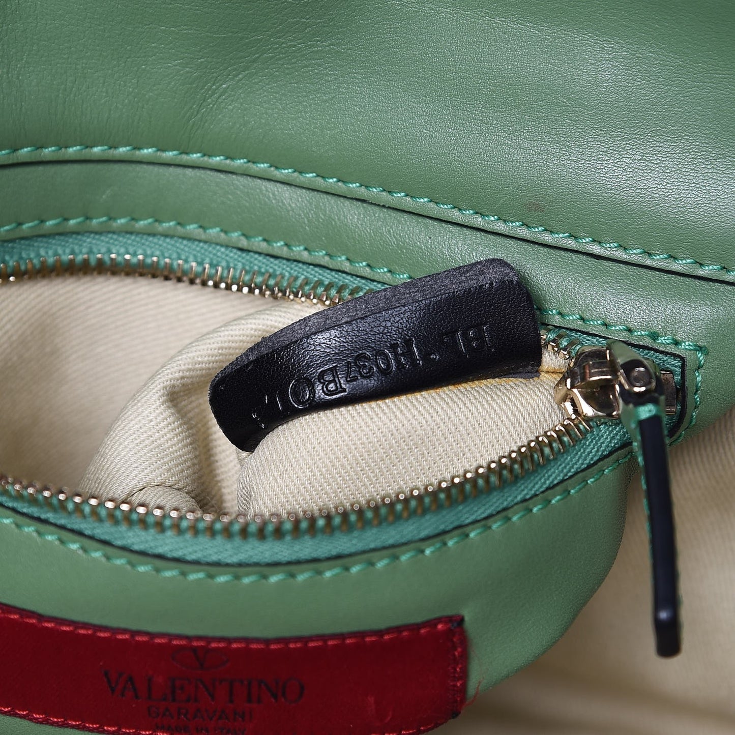 Vitello Small Rockstud Tote Jade