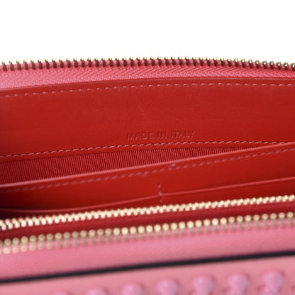 Christian Louboutin Calfskin Panettone Spiked Zip Around Wallet Pink 8 of 8