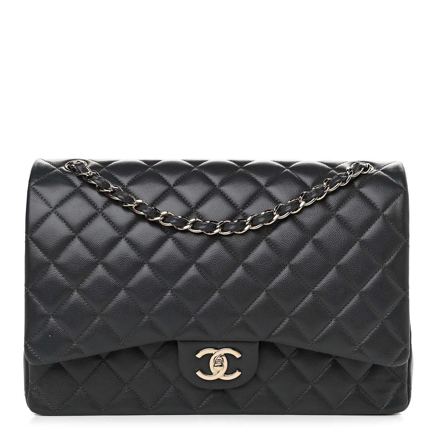Chanel Caviar Quilted Maxi Double Flap Dark Grey 1 of 10