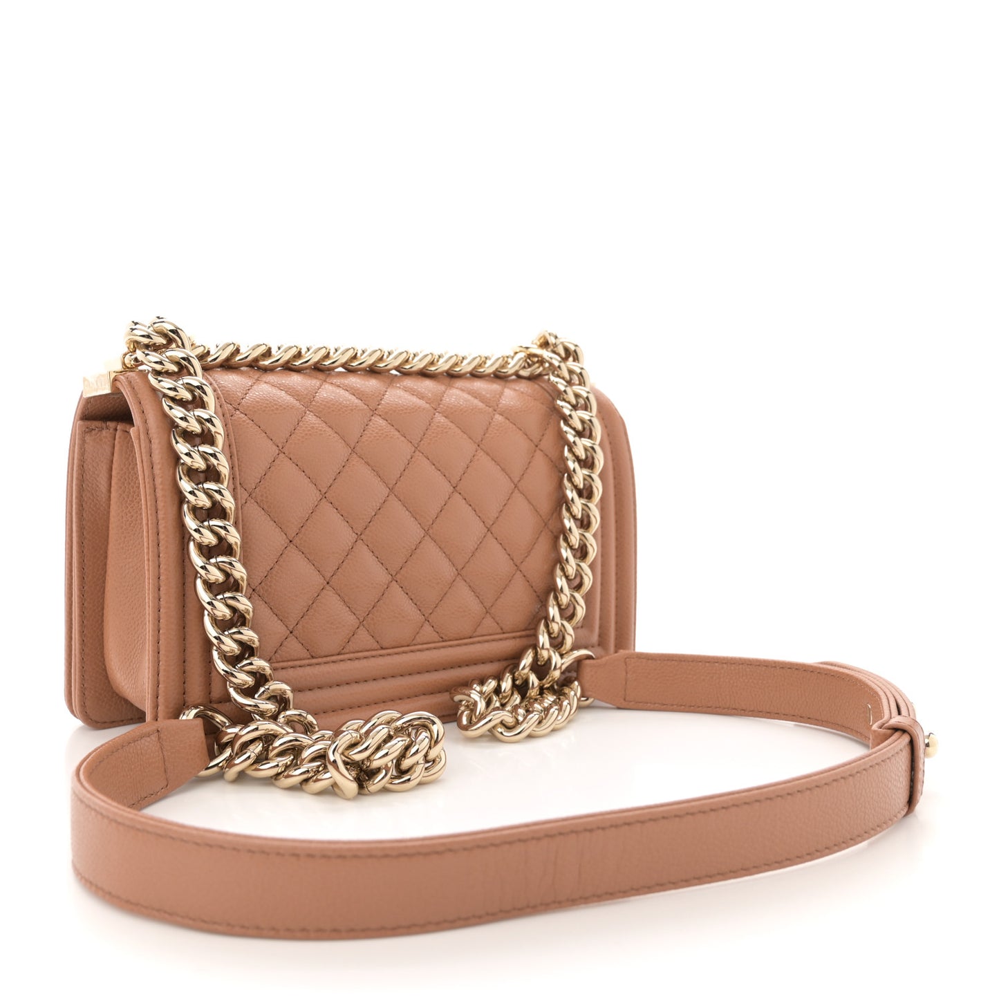 Caviar Quilted Small Boy Flap Brown